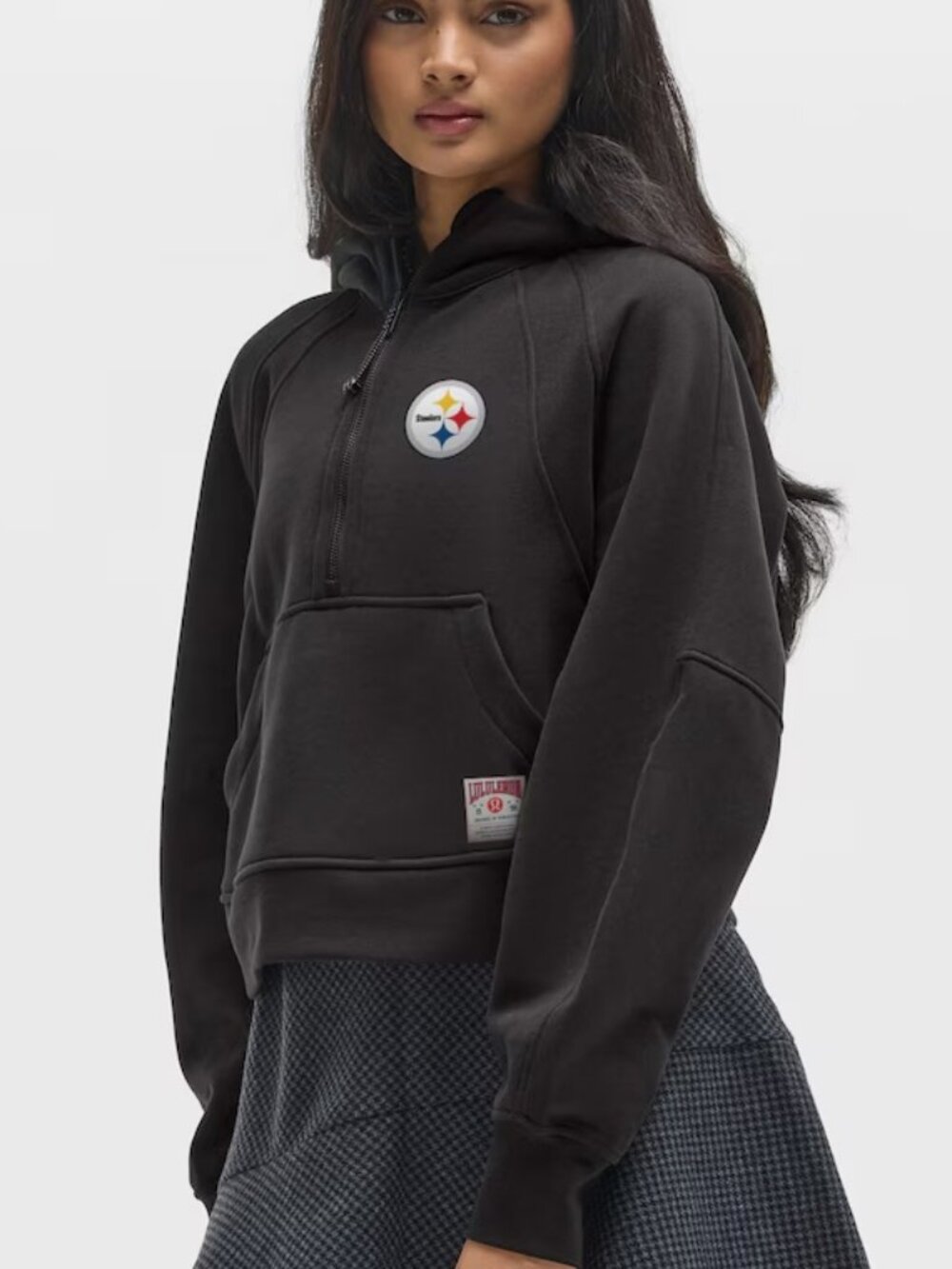 NWT Lululemon Women's Pittsburgh Steelers Black Scuba Oversized Half-Zip Hoodie